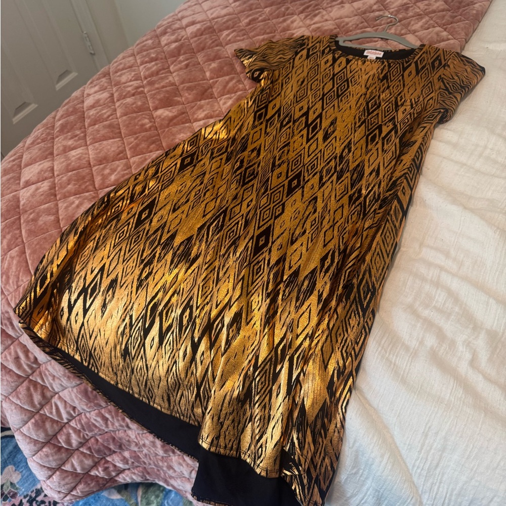 LuLaRoe Black and Orange Patterned Dress